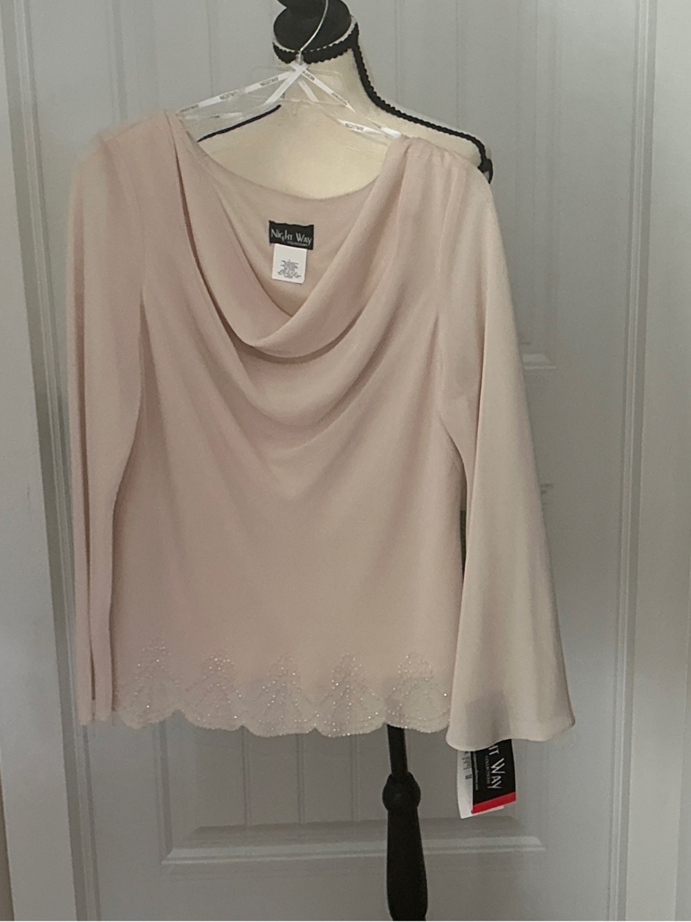 Blush Cowl Neck High-Low Hem Blouse